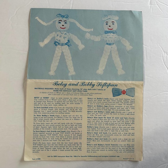 Vintage Knit/Crochet Plush and Doll Patterns Lot of 4 HTF RARE - Picture 2 of 10